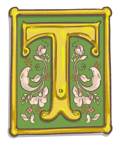 illustrated initial T